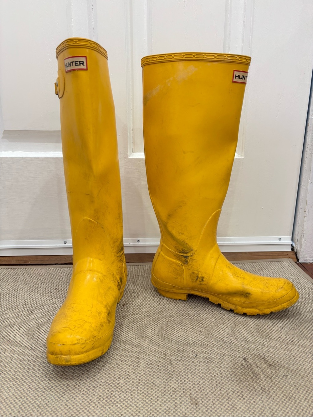 Hunter Gloss Yellow Knee-High Rain Boots